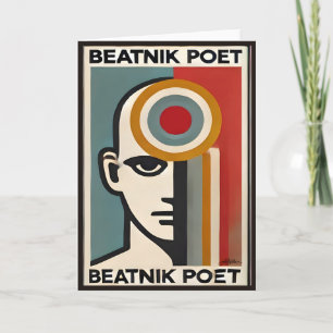 Carte Art Beatnik Poète Moderne du Milieu du Siècle