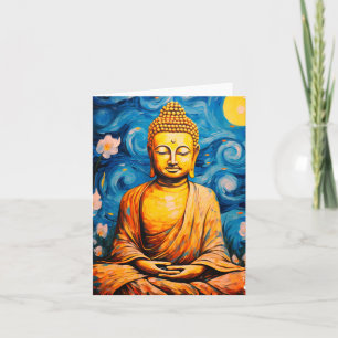 Carte Art Bouddha Méditant Zen