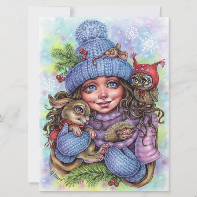 Carte Art Chaleur hiver Little Forest Friends (Devant)