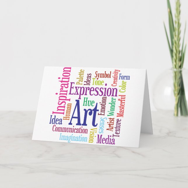 Carte Art créatif et inspiration Word Cloud (Devant)
