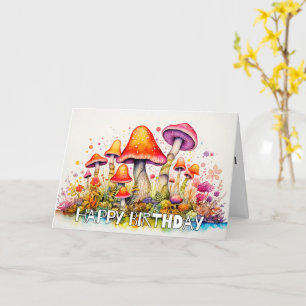 Carte Art créatif sauvage rétro de champignons