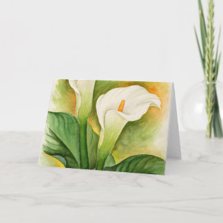 Carte Art d'aquarelle de deux lis de Cala - multi