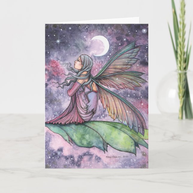 Carte Art d'aquarelle de fée qui s'envole Molly Harrison (Devant)