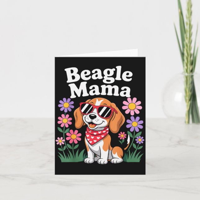 Carte Art de Beagle drôle pour les femmes filles maman a (Devant)
