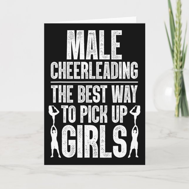 Carte Art de cheerleading drôle pour garçons adolescents (Devant)