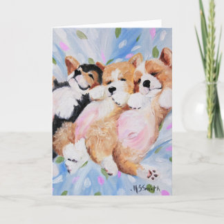 Carte Art de chiot de chien de corgi de Gallois de