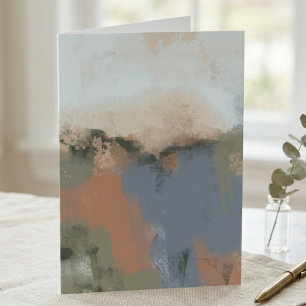 Carte Art de coup de pinceau aux tons de terre abstraits