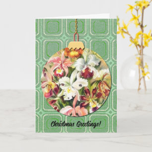 Carte Art de décoration de Noël florale de style vintage