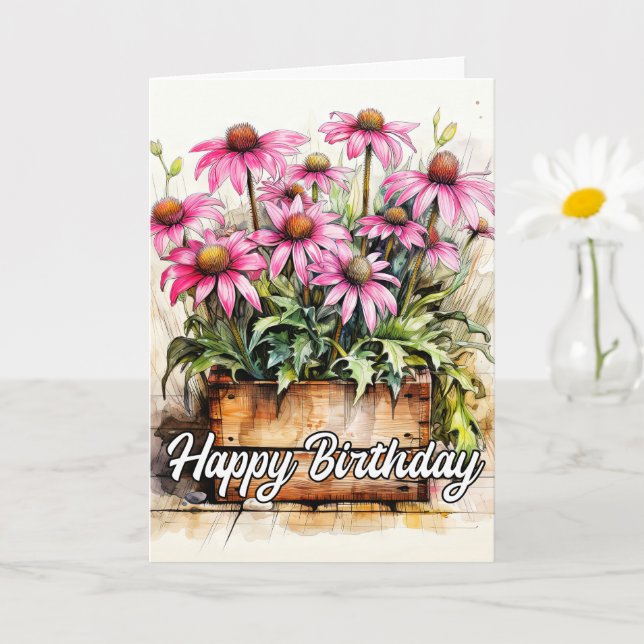 Carte Art de fleur d'aster fraîchement cueillie (Petite plante)