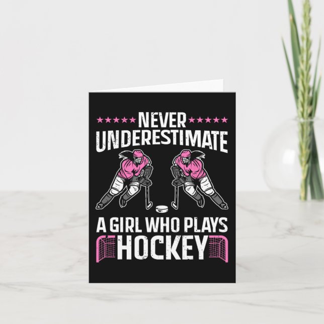 Carte Art De Hockey Amusant Pour Filles Femmes Joueuse D (Devant)