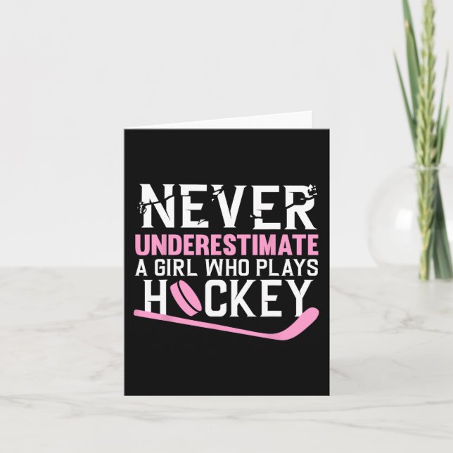 Carte Art De Hockey Amusant Pour Filles Femmes Joueuse D (Devant)