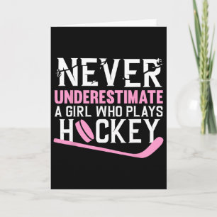 Carte Art de hockey drôle pour les filles femmes hockey
