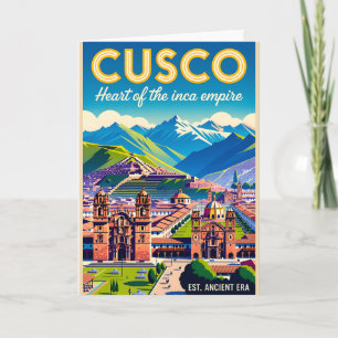 Carte Art de l'affiche de voyage rétro de la ville de Cu