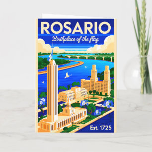 Carte Art de l'affiche de voyage rétro Rosario Argentine