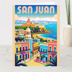 Carte Art de l'affiche rétro de voyage à San Juan Porto