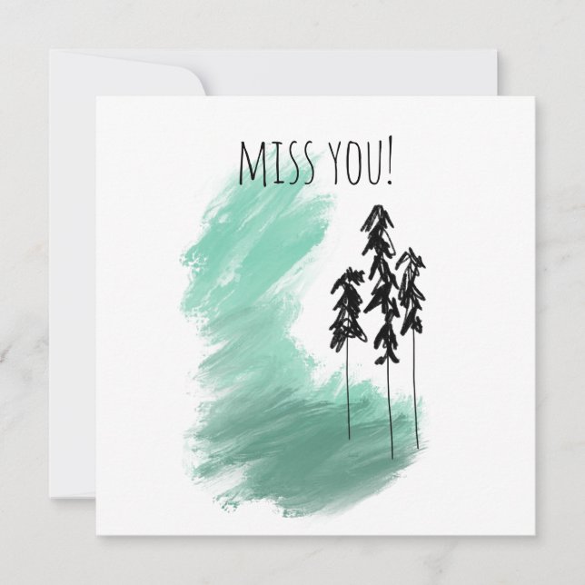 Carte Art de l'arbre vert scandinave simple menthe moder (Devant)