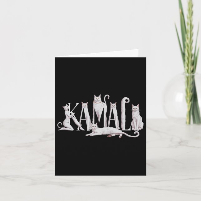 Carte Art de lettrage de chat - Kamala Harris 2024  (Devant)