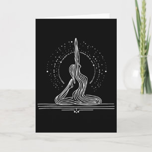 Carte Art de ligne continue de flux de yoga