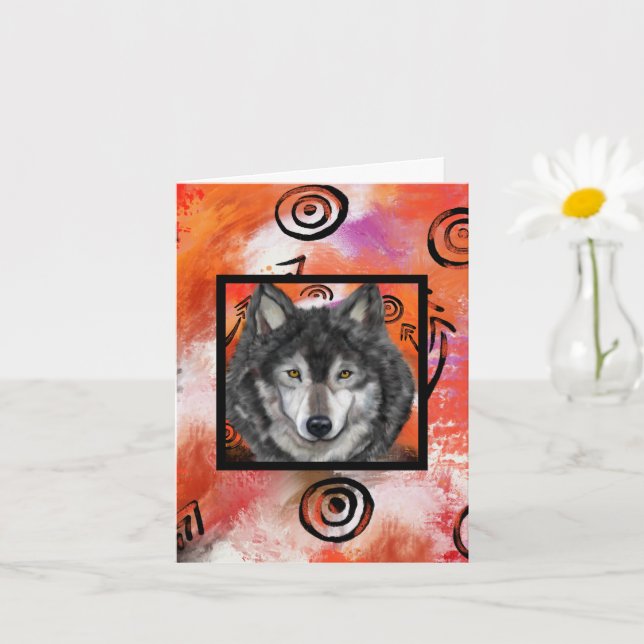 Carte Art de loup (Petite plante)