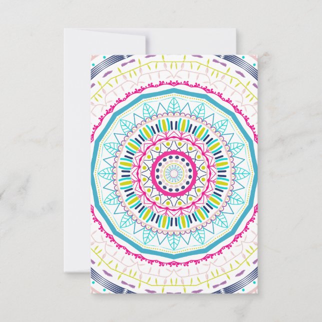 Carte Art de mandala coloré vibrant (Devant)