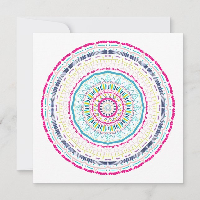 Carte Art de mandala coloré vibrant (Devant)