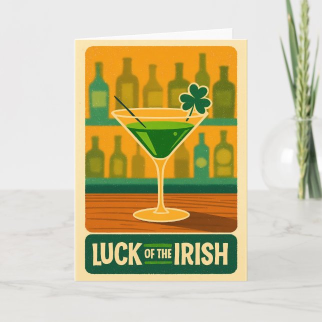 Carte Art de martini de trèfle de la Saint-Patrick du mi (Devant)