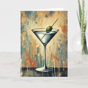 Carte Art de Martini en Médias Mixtes du Milieu du Siècl