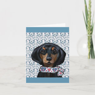 Carte Art de Noël Dachshund