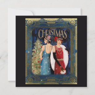 Carte Art de Noël des dames des années 1930