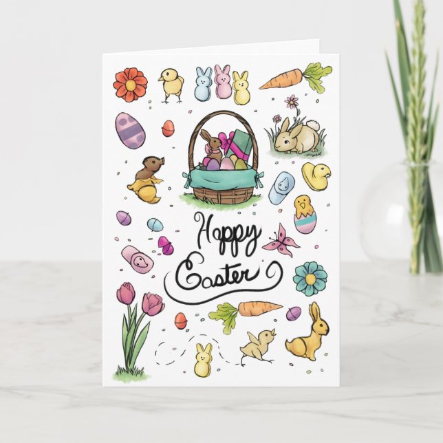 Carte Art de Pâques joyeux (Devant)