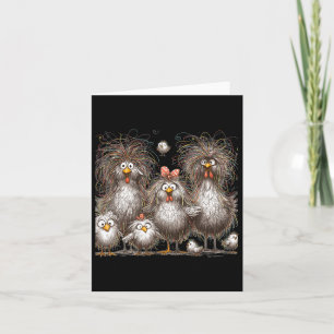 Carte Art de poulet drôle Coloré avec enthousiasme