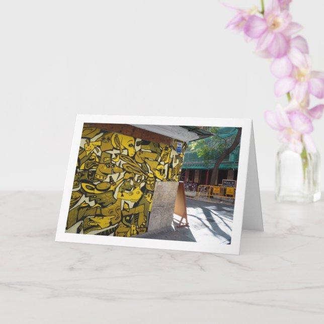 Carte Art de rue espagnol, ville de Valence (Orchidée)