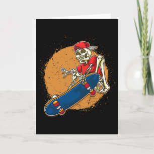 Carte Art de skateboard cool squelette skateboard kickfl