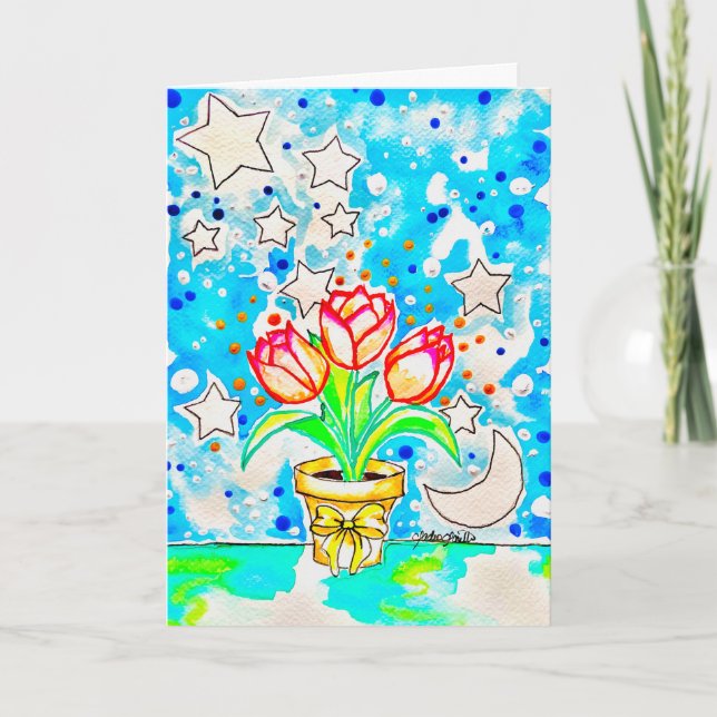 Carte Art de tulipe (Devant)
