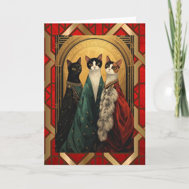 Carte Art Deco-Cats at the opera (Devant)