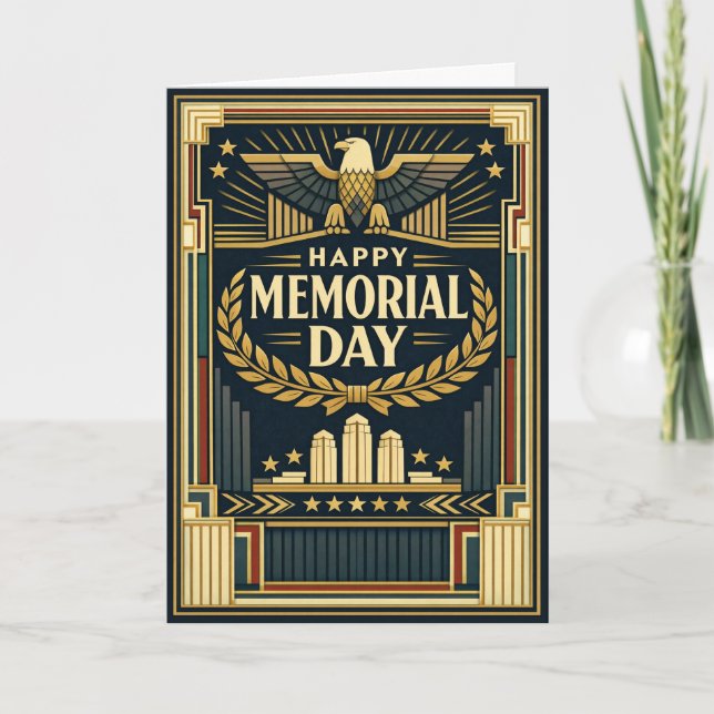 Carte Art Deco Eagle Monument Memorial Day  (Devant)
