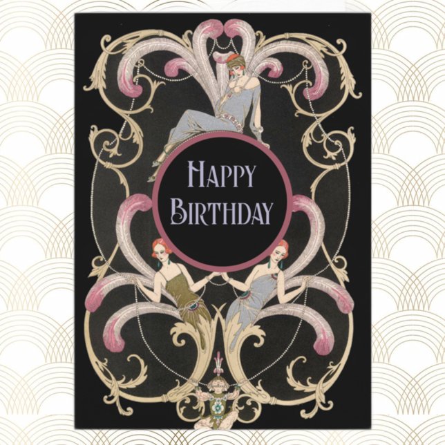 Carte Art déco festif d'anniversaire   (Créateur téléchargé)