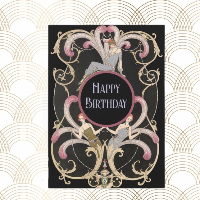 Carte Art déco festif d'anniversaire   (Créateur téléchargé)