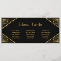 Carte Art Déco Gatsby Mariage Head Table