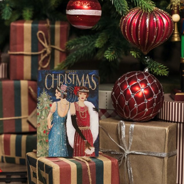 Carte art déco rétro vintage ajouter un message (Créateur téléchargé)