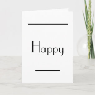 Carte Art Deco Typographie minimale Joyeux Anniversaire