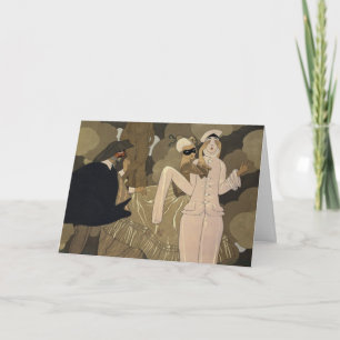 Carte Art Déco vintage, Surprise de George Barbier