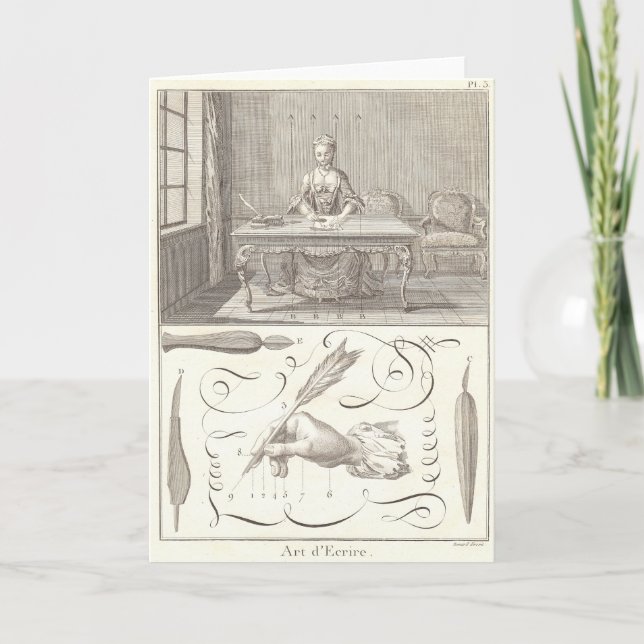 Carte Art d'Ecrire Art de l'écriture Encyclopédie Didero (Devant)