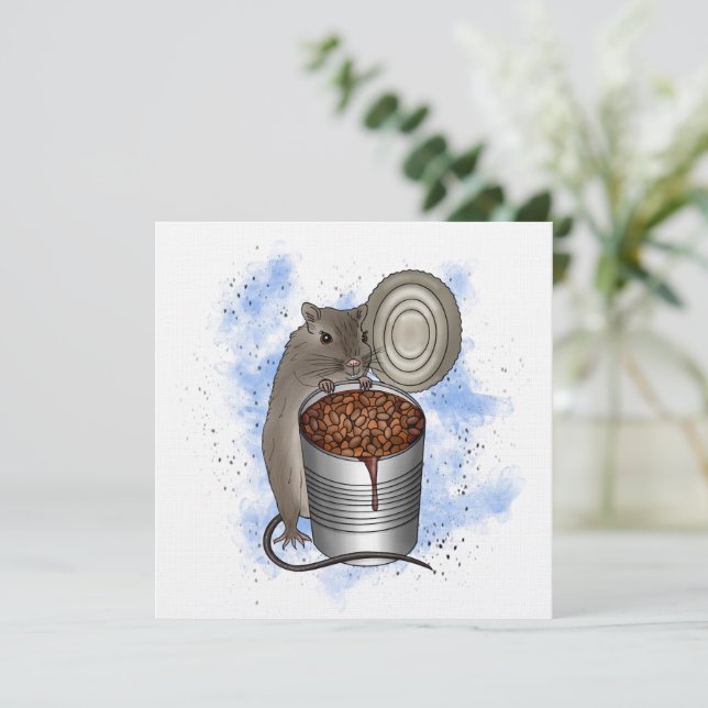 Carte Art des haricots de rat et de pain (Debout devant)