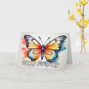 Carte Art d'illustration de papillon rétro créatif