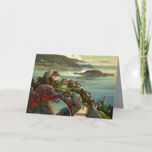 Carte Art d'illustration de voyage en Suisse vintage