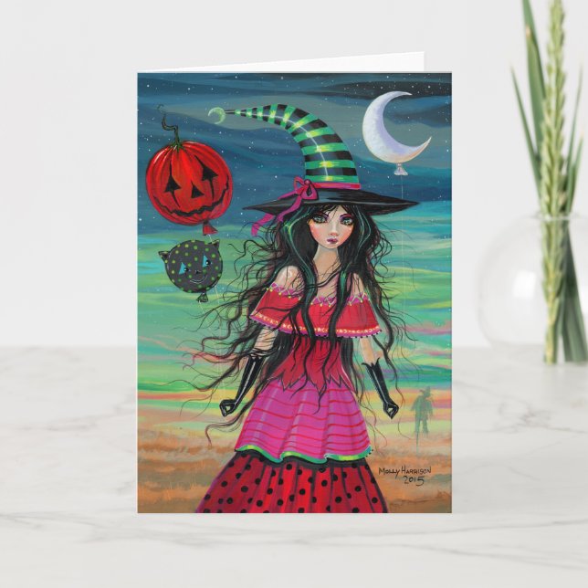 Carte Art d'imaginaire de Halloween de sorcière de (Devant)