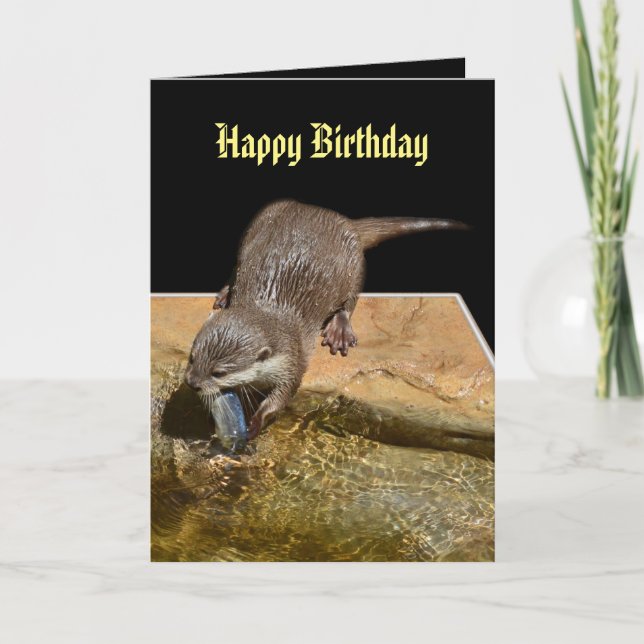 Carte Art Dimensionnel Otter Anniversaire (Devant)