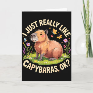 Carte Art drôle de capybara pour hommes femmes enfants c