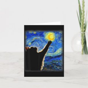 Carte Art du ciel nocturne Chat Étoilé Art Chat Amateur